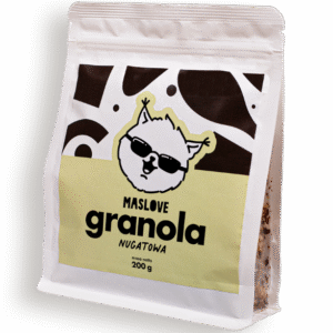 Granola 200g nugatowa w opakowaniu typu doypack z okienkiem