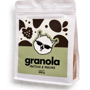 Granola Matcha & Malina 200 g w opakowaniu typu doypack z okienkiem